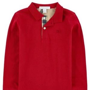 Youth Burberry Long Sleeve Polo Shirt